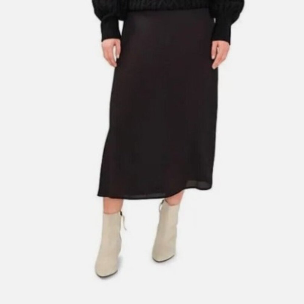 Vince Camuto Fully Lined Rich Black Midi Skirt.